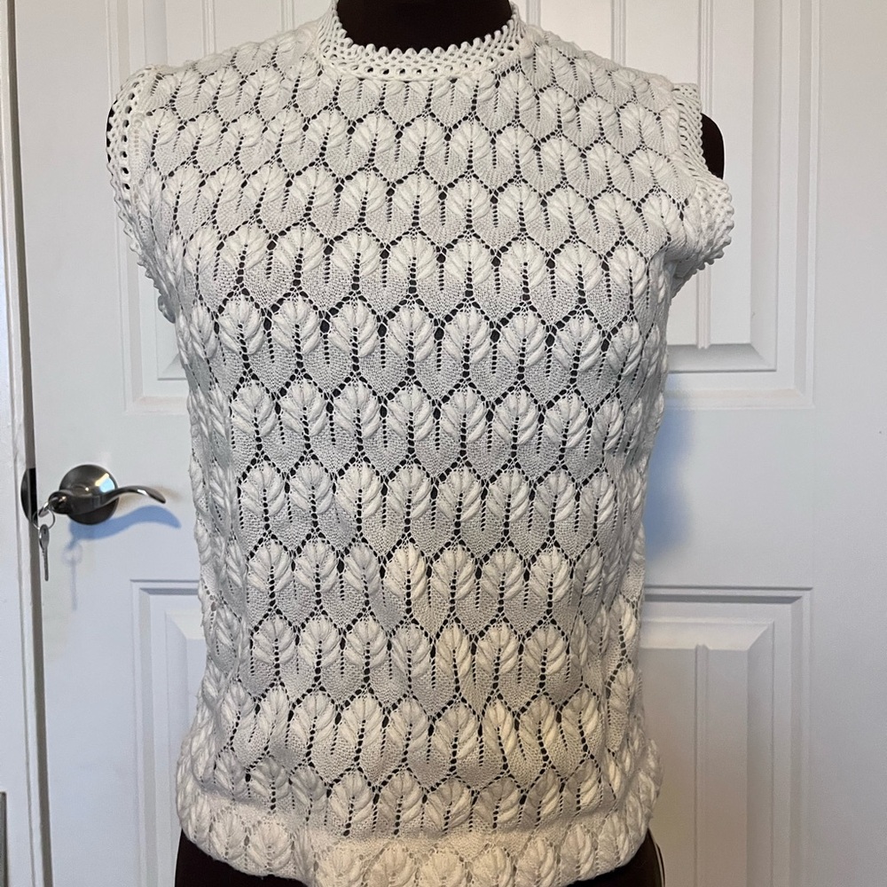 White Sleeveless Knit Top